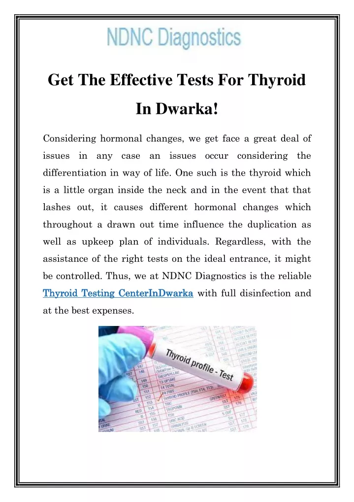 get the effective tests for thyroid