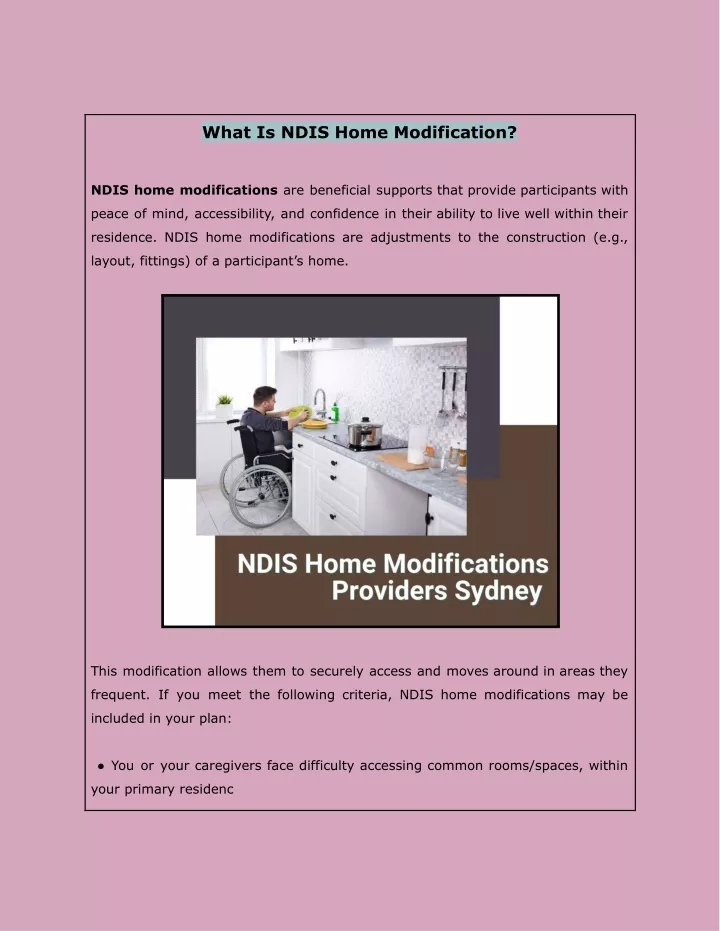 what is ndis home modification