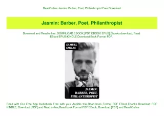 ReadOnline Jasmin Barber  Poet  Philanthropist Free Download