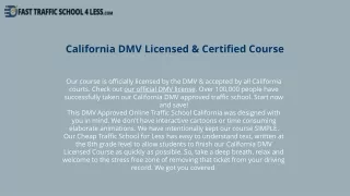 california dmv licensed certified course