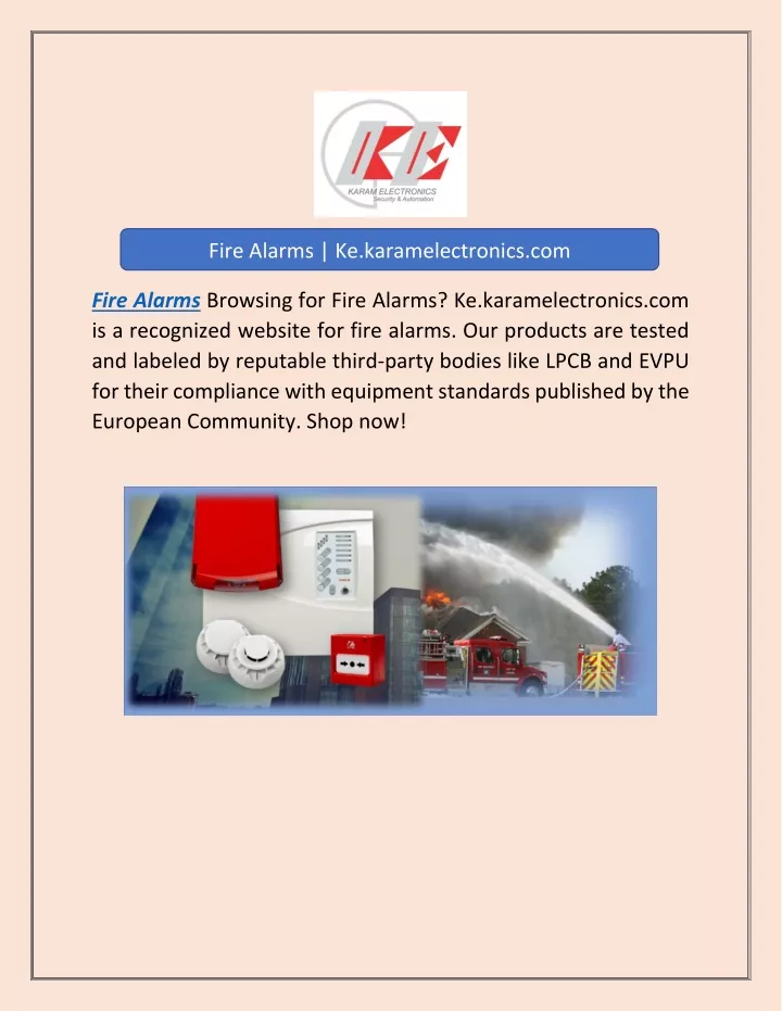 fire alarms ke karamelectronics com