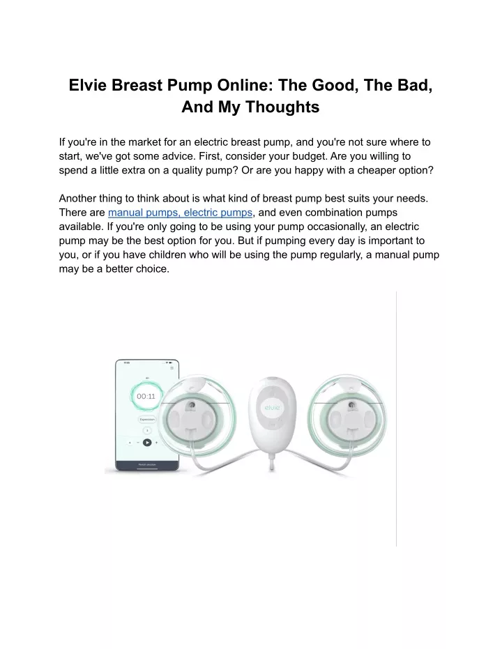 elvie breast pump online the good