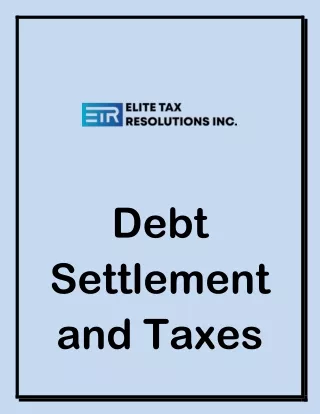 Debt Settlement and Taxes