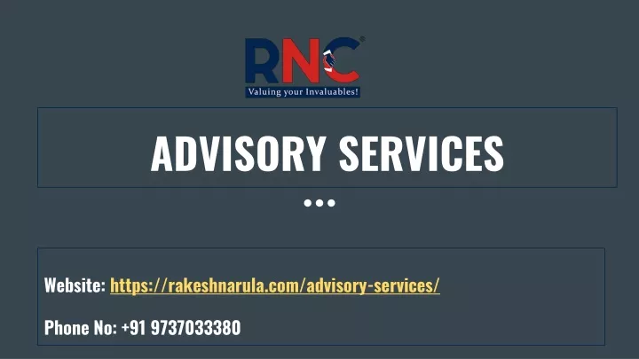 advisory services