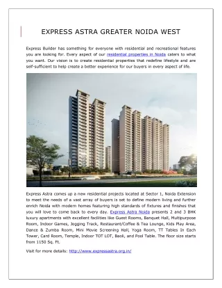 Express Astra in Noida Extension Homes