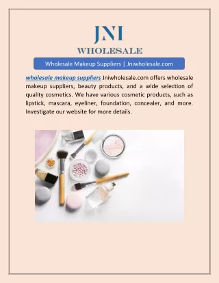 Wholesale Makeup Suppliers | Jniwholesale.com