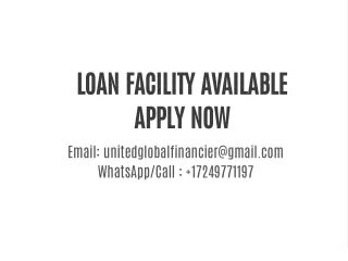 loan facility available apply now email