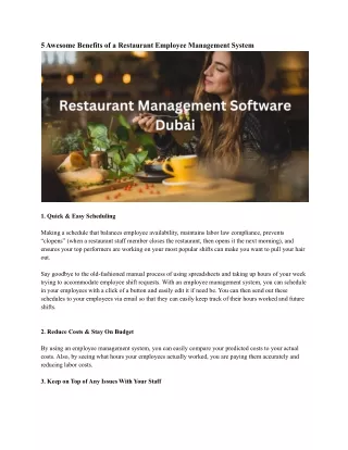 5 awesome benefits of a restaurant employee
