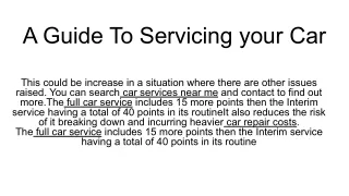 a guide to servicing your car