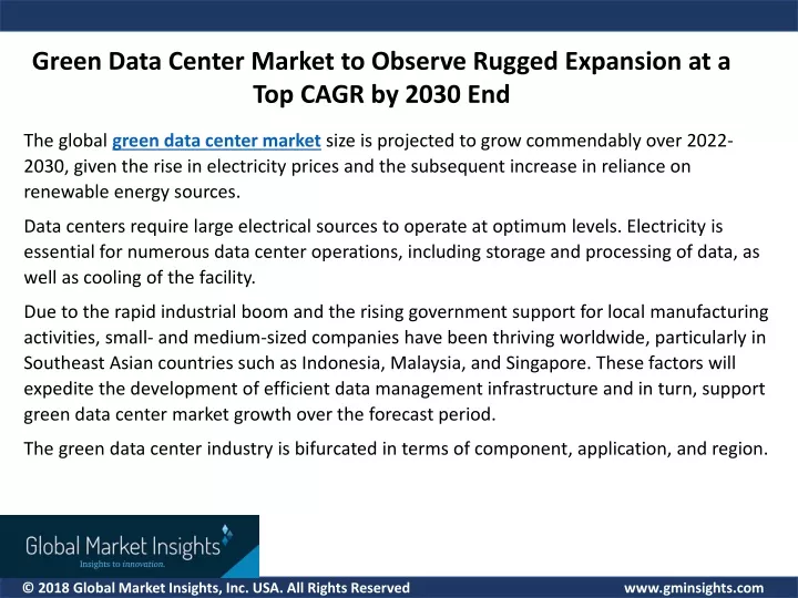 green data center market to observe rugged