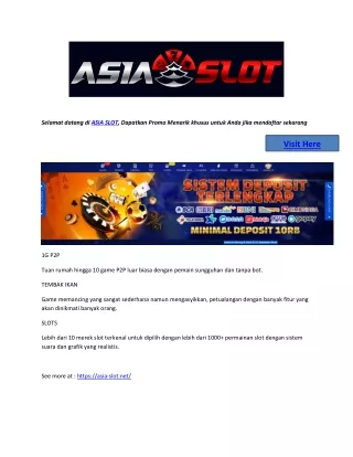 selamat datang di asia slot dapatkan promo