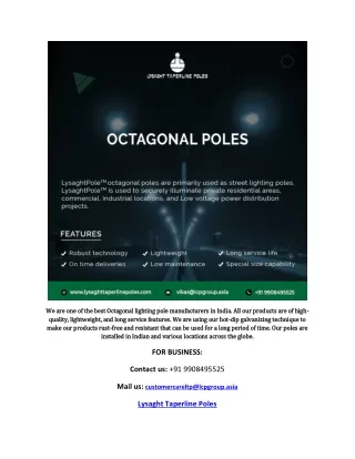 we are one of the best octagonal lighting pole