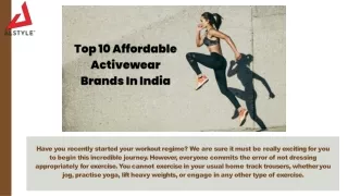 Top 10 affordable activewear brands in India