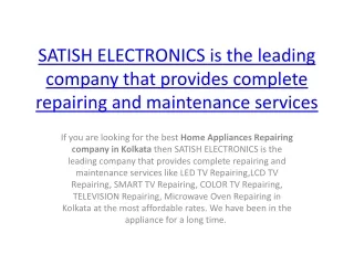 SATISH ELECTRONICS is the leading company that provides (1)