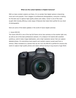 What are the Latest Updates in Digital Cameras