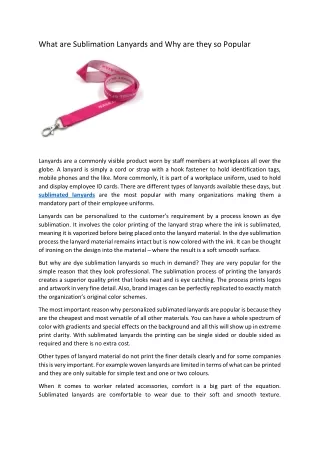 what are sublimation lanyards and why are they