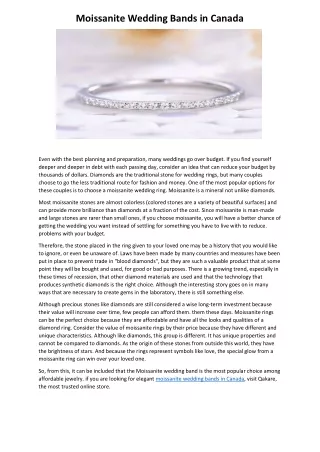 Moissanite Wedding Bands in Canada