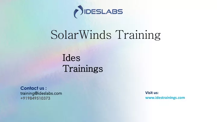solarwinds training