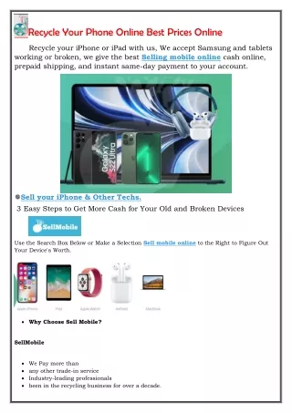 recycle your phone online best prices online