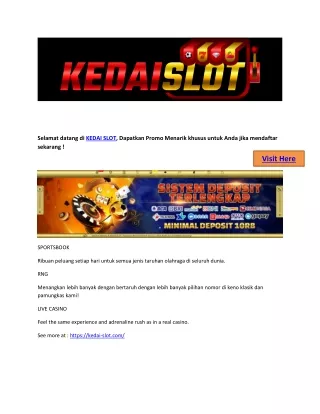 selamat datang di kedai slot dapatkan promo