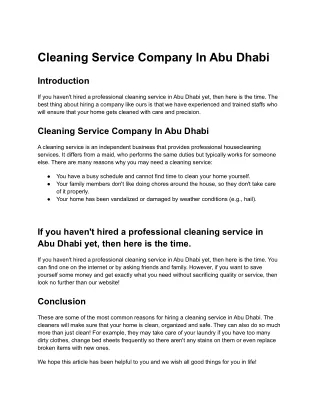 cleaning service company in abu dhabi