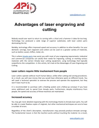 Advantages of laser engraving and cutting