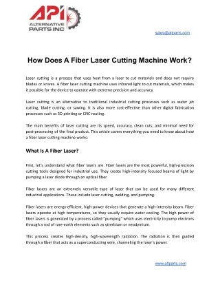 How Does A Fiber Laser Cutting Machine Work
