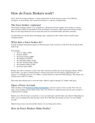 how do forex brokers work forex short for foreign