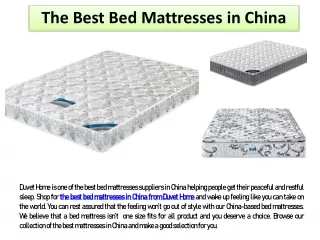 The Best Bed Mattresses in China