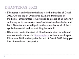 dhanteras 2022