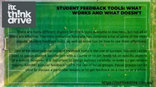 Student Feedback Tools What Works and What Doesn't