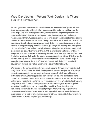 Web Development Versus Web Design
