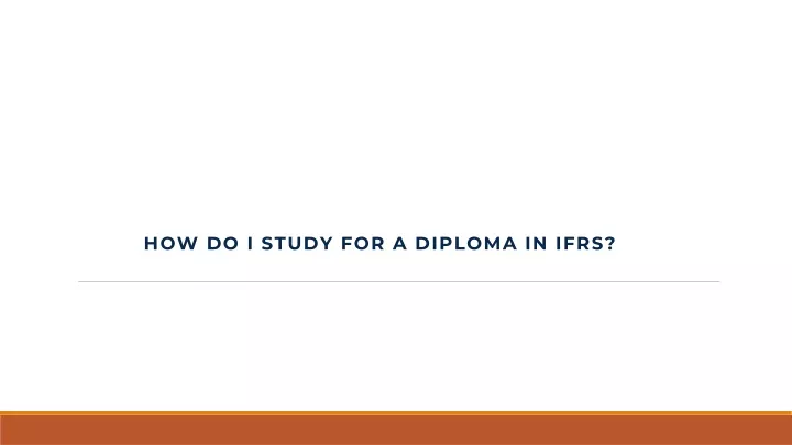 how do i study for a diploma in ifrs