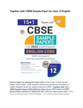 together with cbse sample paper for class