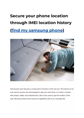 Secure your phone location through IMEI location history