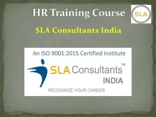 Best HR Course Available at SLA Consultants India