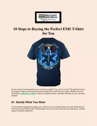 10 Steps to Buying the Perfect EMS T-Shirt for You