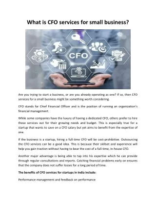 What is CFO services for small business
