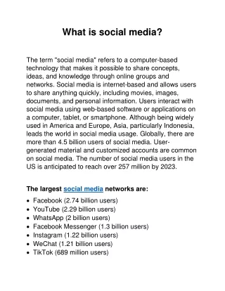 What is social media