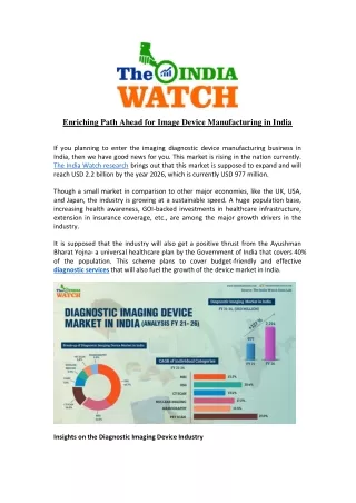 Enriching Path Ahead for Image Device Manufacturing in India