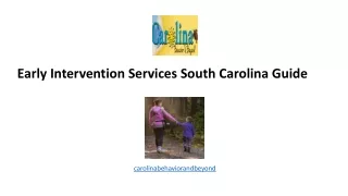 Early Intervention Services South Carolina Guide