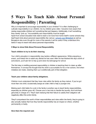 5 Ways To Teach Kids About Personal Responsibility _ Parenting