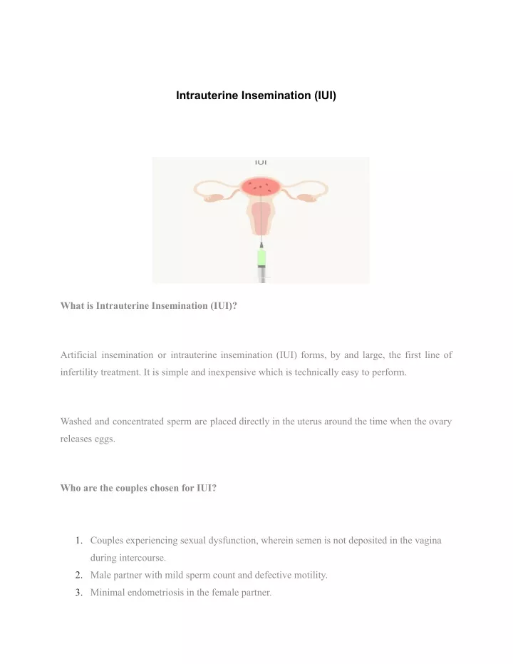 intrauterine insemination iui