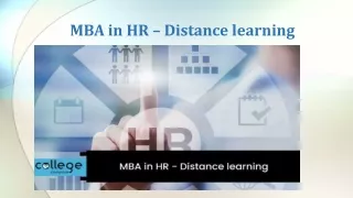 mba in hr distance learning
