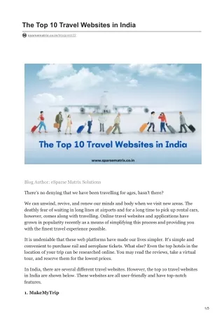 The Top 10 Travel Websites in India