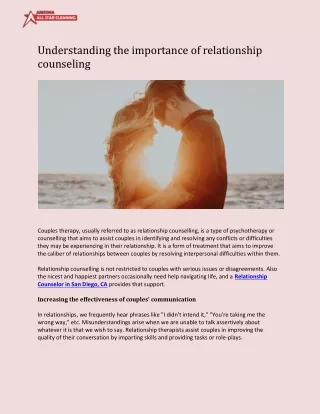 Understanding the importance of relationship counseling