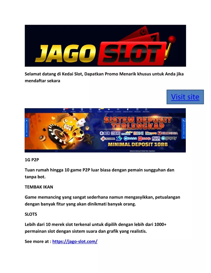 selamat datang di kedai slot dapatkan promo