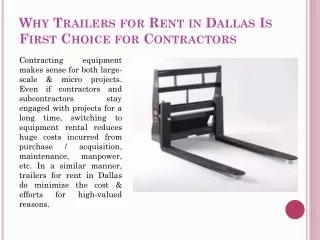Why Trailers for Rent in Dallas Is First Choice for Contractors