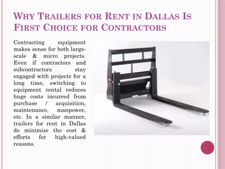 why trailers for rent in dallas is first choice for contractors