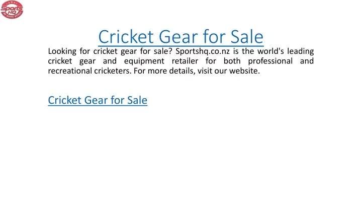 cricket gear for sale